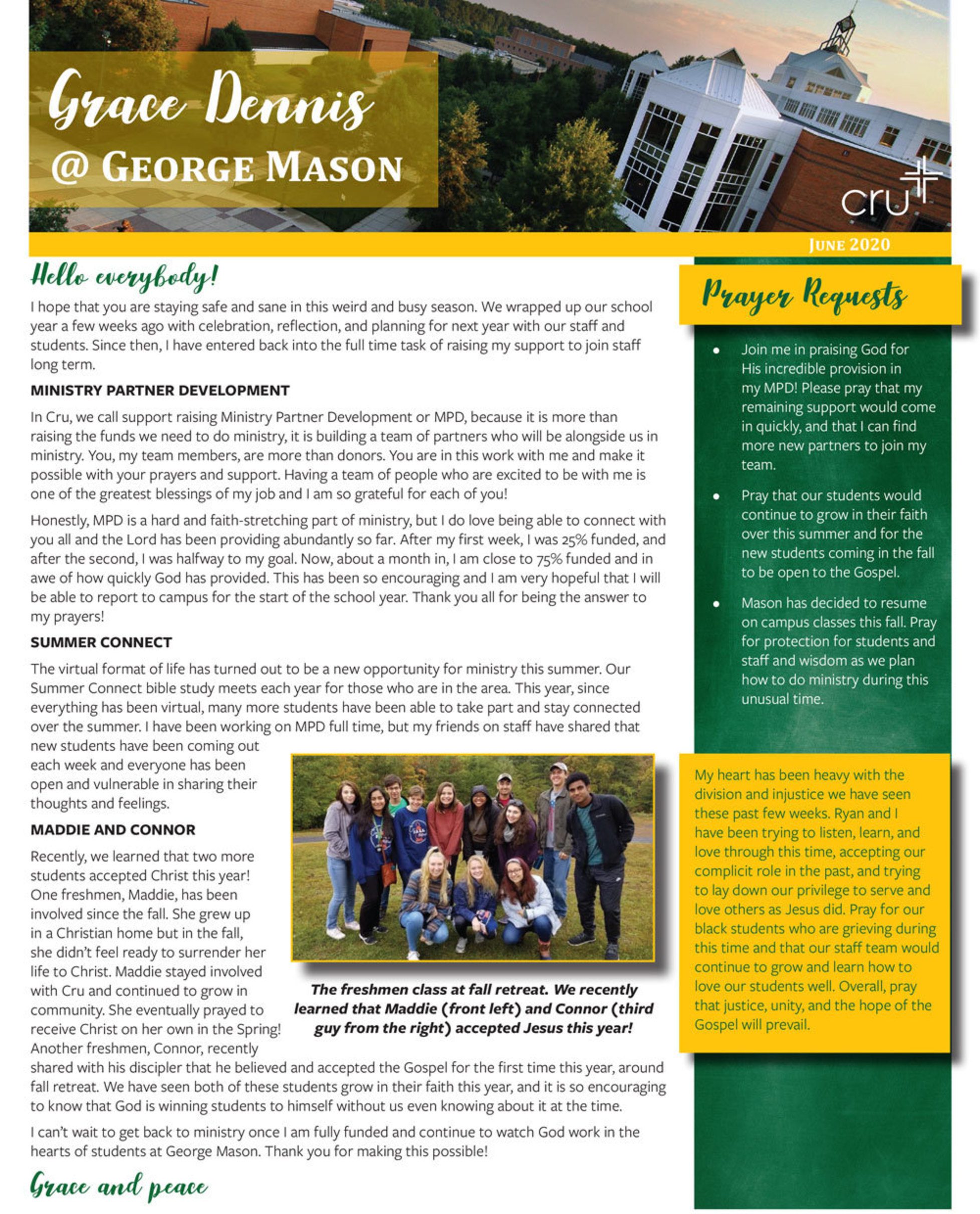 Missionary Update from Grace Dennis - June 2020
