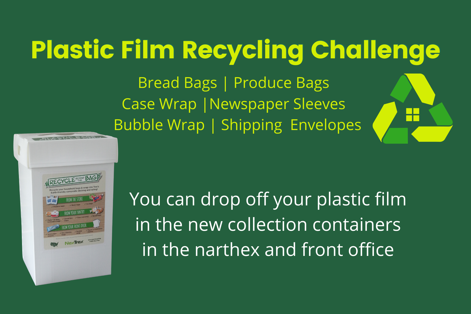 Recycling Challenge Centreville United Methodist Church